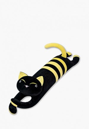 Игрушка мягкая Штучки, к которым тянутся ручки антистресс Черный Кот 110 см, желтый. Цвет: черный