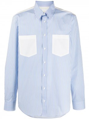 Полосатая рубашка с длинными рукавами Helmut Lang. Цвет: синий