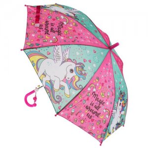 Зонт детский Единороги, 45 см. Играем Вместе UM45-UNI. Цвет: розовый/зеленый