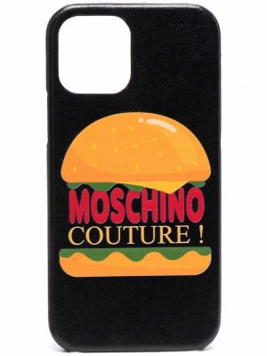 Чехол для iPhone с логотипом Moschino. Цвет: черный