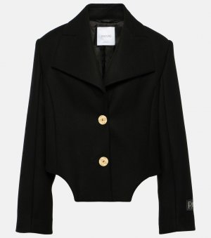 Укороченная куртка из смесовой шерсти, черный Patou
