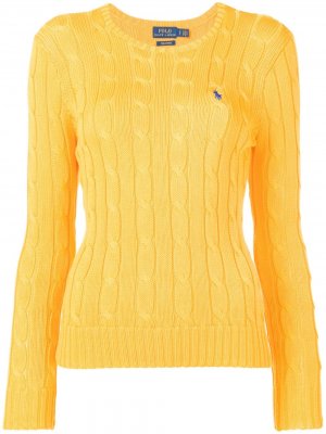 Пуловер фактурной вязки Polo Ralph Lauren. Цвет: желтый