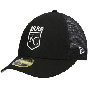 Мужская кепка New Era Black Kansas City Royals 2022, тренировочная команда, низкопрофильная 59FIFTY, облегающая шляпа