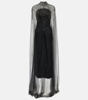 Украшенное платье с накидкой JENNY PACKHAM, черный Packham