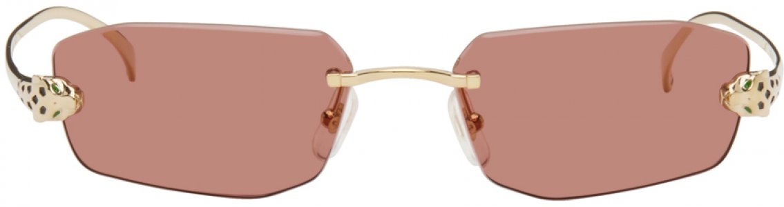 Золотые солнцезащитные очки Panthere de Geometrical Cartier