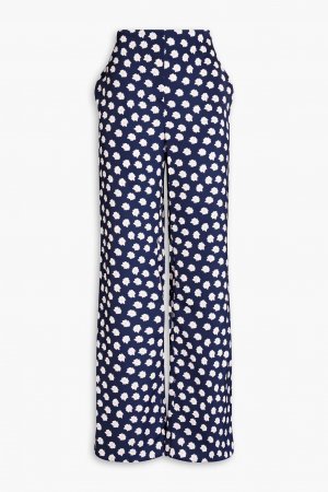 Атласные расклешенные брюки Lana с цветочным принтом , темно-синий Sachin & Babi
