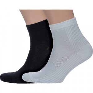 Носки , 2 пары, размер 25-27, черный, серый PARA socks. Цвет: серый/черный