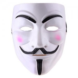 Карнавальная маска Гай Фокс (Анонимус), пластик СмеХторг. Цвет: белый