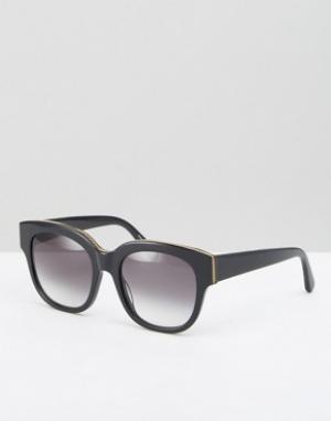 Черные солнцезащитные oversize-очки Stella McCartney. Цвет: черный