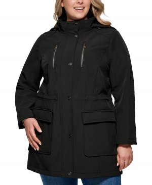 Дождевик анорак с капюшоном больших размеров , черный DKNY