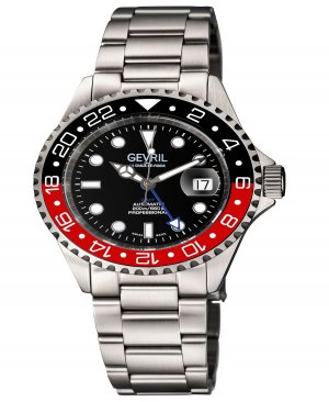 Мужские швейцарские автоматические часы Wall Street из нержавеющей стали с браслетом серебристого цвета, 43 мм Gevril