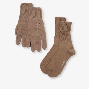 Рождественские носки и перчатки из смесовой шерсти, комплект двух предметов , цвет 5410 nutmeg mel Falke