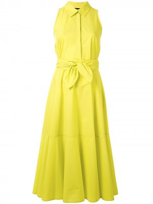 Платье-рубашка с завязками Paule Ka. Цвет: желтый
