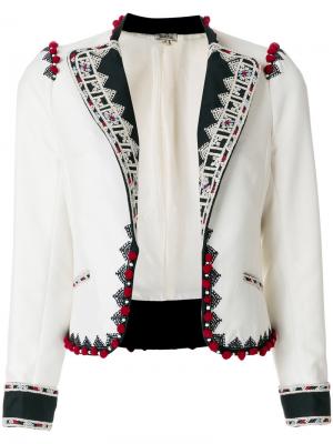 Укороченный пиджак Talitha. Цвет: белый