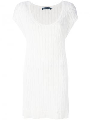 Вязаное платье мини Ralph Lauren. Цвет: белый