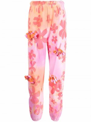 Спортивные брюки с бантами и цветочным принтом Collina Strada. Цвет: розовый