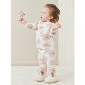 Пижама , размер 116-122, белый, розовый Happy Baby. Цвет: розовый/белый