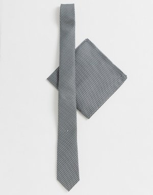Платок-паше и галстук в ломаную клетку -Мульти ASOS DESIGN