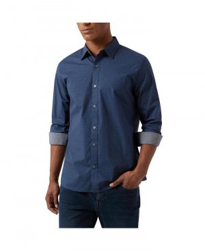 Мужская рубашка из эластичного поплина Remy с длинным рукавом , синий DKNY