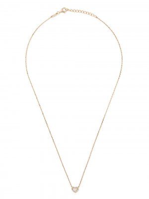 Золота цепочка на шею Miami Heart с бриллиантами и жемчугом AS29. Цвет: золотистый
