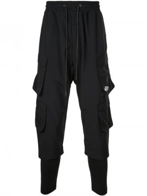 Многослойные брюки карго D.Gnak. Цвет: черный