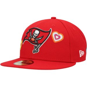 Мужская облегающая шляпа New Era Scarlet Tampa Bay Buccaneers Chain Stitch Heart 59FIFTY