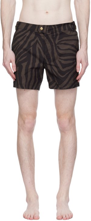 Коричневые шорты для плавания с принтом , цвет Combo brown Tom Ford