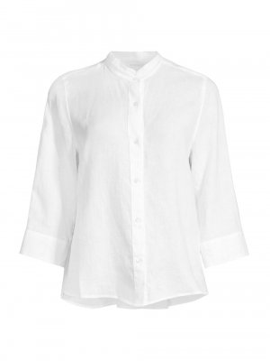 Льняная рубашка с многоуровневой спиной , белый ROSSO35
