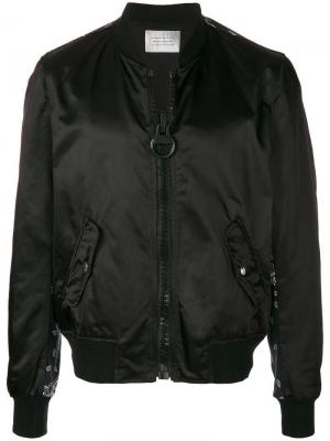 Куртка-бомбер с контрастной спинкой узором пейсли Route Des Garden. Цвет: чёрный
