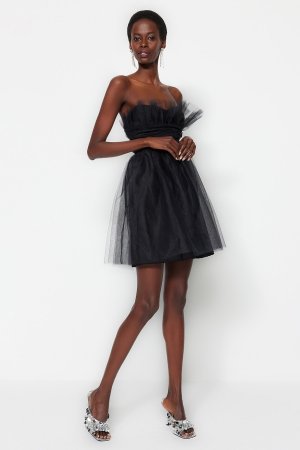 Платье с открытой талией, черный Trendyol