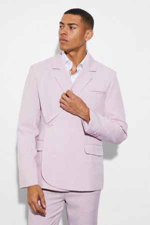 Узкий однобортный костюмный пиджак с запахом , розовый Boohoo