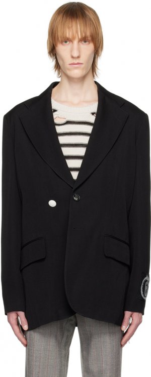 Черный пиджак с нашивками MM6 Maison Margiela