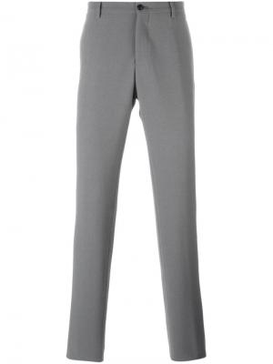 Классические брюки прямого кроя Giorgio Armani. Цвет: серый