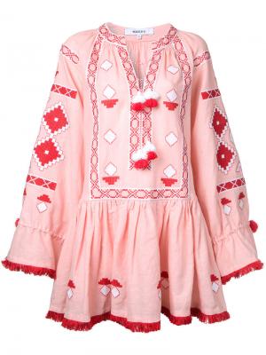 Расклешенное платье March 11. Цвет: розовый и фиолетовый