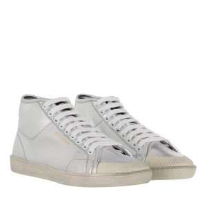 Кроссовки court classic sl/39 mid-top sneakers leather , серебряный Saint Laurent