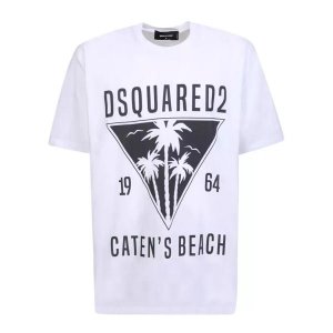Футболка white caten's beach t-shirt , мультиколор Dsquared2