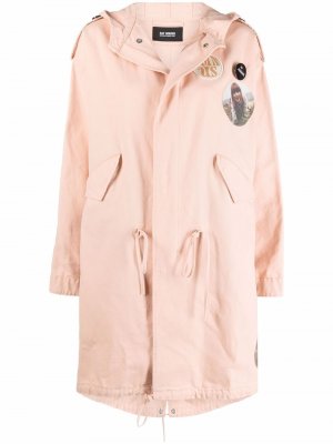 Пальто с капюшоном и фотопринтом Raf Simons. Цвет: розовый