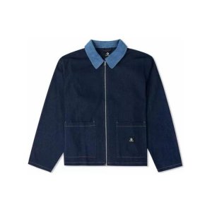 Colorblock Flip Collar Denim Jacket Men Blue 10024867-A01 Converse