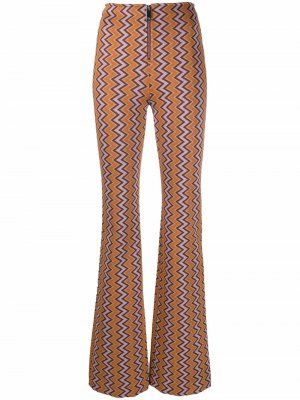 Расклешенные брюки с узором зигзаг M Missoni. Цвет: оранжевый