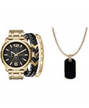 Набор мужских часов с блестящим золотистым металлическим браслетом, 50 мм Rocawear