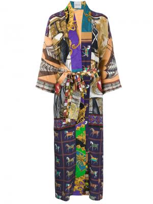 Пальто-кимоно с узорами и поясом Rianna + Nina. Цвет: многоцветный