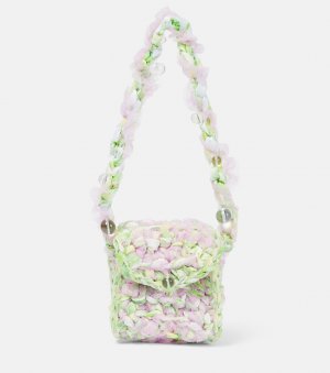 Мини-сумка на плечо из тюля, связанная крючком Susan Fang, розовый FANG