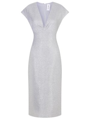 Платье с люрексом ST. JOHN. Цвет: серебряный
