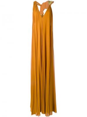 Платье с золотистой вставкой Jay Ahr. Цвет: жёлтый и оранжевый