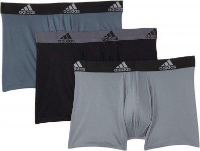 Трусы Performance Trunks 3-Pack adidas, цвет Grey Onix/Black Black/Onix Grey/Black Adidas