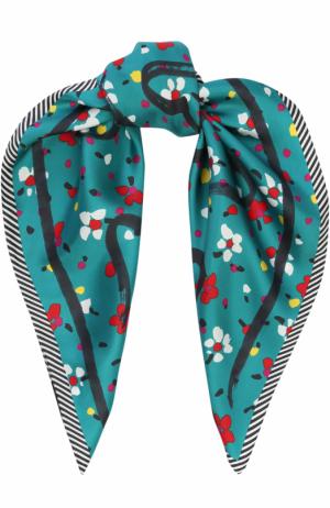 Шелковый шарф с принтом Marc Jacobs. Цвет: бирюзовый