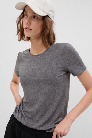 Дышащая футболка с короткими рукавами и круглым вырезом Gap, серый GAP