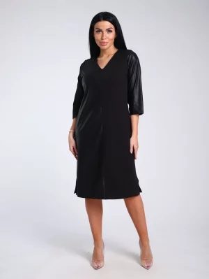 Платье женское О35 черное 56 RU IHOMELUX. Цвет: черный