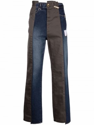 Asymmetric patchwork straight-leg trousers Maison Mihara Yasuhiro. Цвет: синий