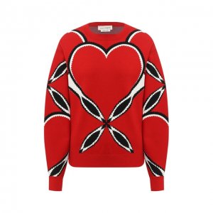 Пуловер из вискозы Alexander McQueen. Цвет: красный